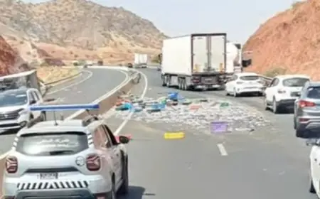 انقلاب شاحنة محملة بالسردين بمنعرج أمسكرود يخلف خسائر مادية