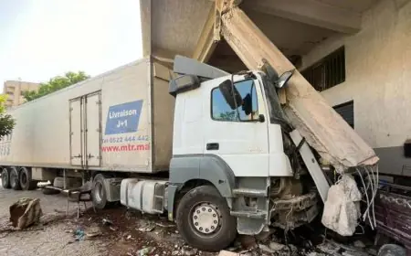 خلل في الفرامل يتسبب في اصطدام  شاحنة بعمارة ومقهى في فاس