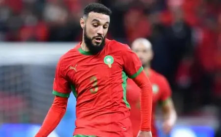 المنتخب المغربي ينهي الشوط الأول متقدماً على الغابون بهدف مزراوي