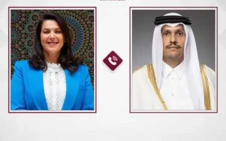 رئيس الوزراء القطري يهنئ فاطمة الزهراء المنصوري بتعيينها رئيسة للحكومة