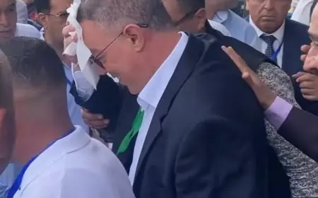 إصابة فوزي لقجع خلال اجتماع المجلس الوطني للبام بالصخيرات