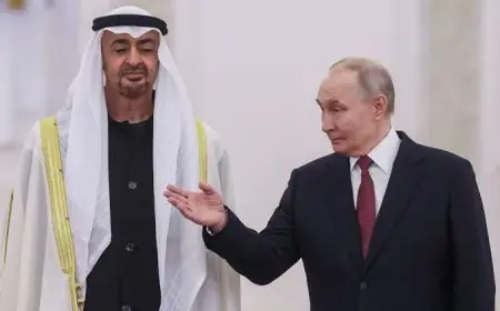 بوتين ورئيس دولة الإمارات يبحثان إمدادات الديزل وتطورات الأوضاع في الخليج