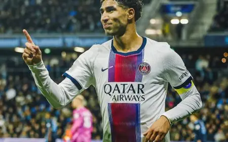 حكيمي يساهم في فوز باريس سان جيرمان على لوهافر بخماسية في الدوري الفرنسي