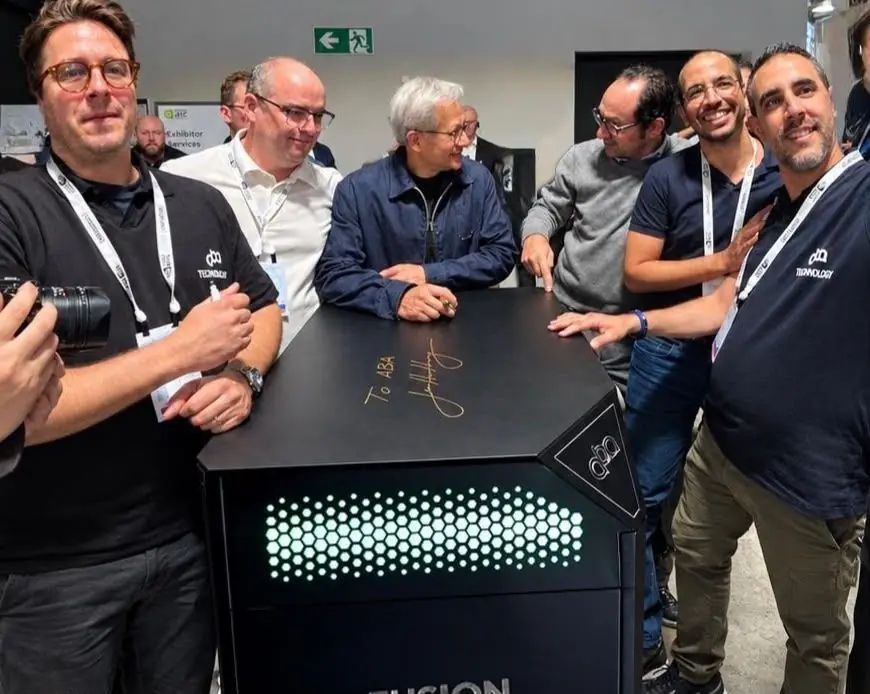 ABA Technology présente sa solution Fusion AI In-a-Box au GTC Berlin 2026 devant le PDG de NVIDIA